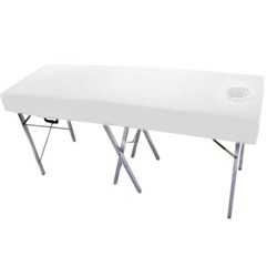 Couch Cover With Face Hole - White